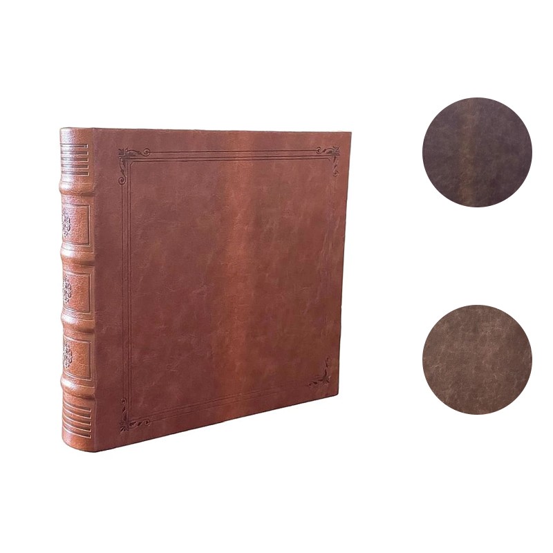 Album foto tip carte, piele ecologica, format 10x15 cm, 200 buzunare slip-in pentru poze, Vintage Maro Hazelnut - imagine 12